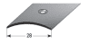 Auer Übergangsprofil Nr. 14 28x1,5mm mittig gebohrt SB Edelstahl matt 1m 600060 - More 1
