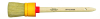 Universal-Ringpinsel 04, Standard, helle Borsten, gelb-rote Kunststoff-Fassung, roher Holzstiel - More 1