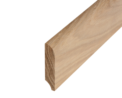 B02 Fußleiste 13x60 Eiche lackiert abgerundet