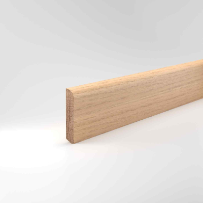 Fußleiste 10x58mm Oberkante abgerundet Eiche roh