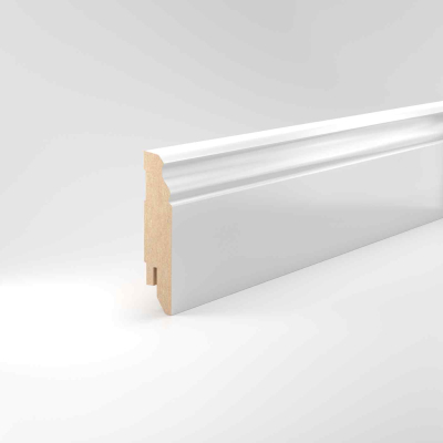 Fußleiste MDF 16x78mm mit weißer, lackierf. Folie
