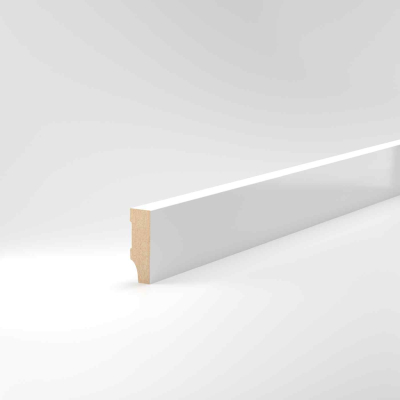 Fußleiste MDF 13x40mm mit weißer, lackierf. Folie