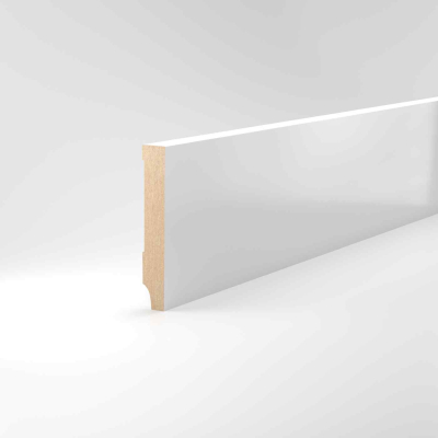 Fußleiste MDF 13x80mm mit weißer, lackierf. Folie