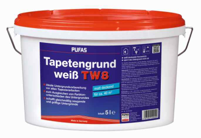 Pufas Tapetengrund,weiß pigmentiert 5L