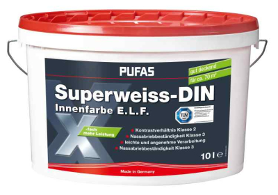 Pufas Farbe superweiss 185  10,0 L