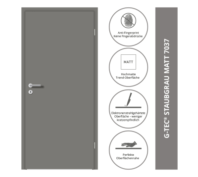 PRÜM Tür TB RS RPKR G-TEC® Staubgrau MT DIN RE