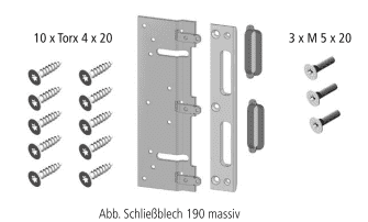 ASTRA Austauschset "Schließblech 190 massiv" LI/RE