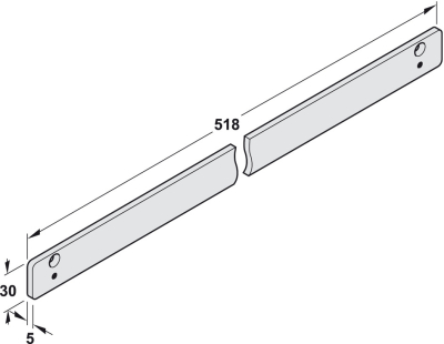 DORMA Montageplatte Gleitschiene silberfarbig