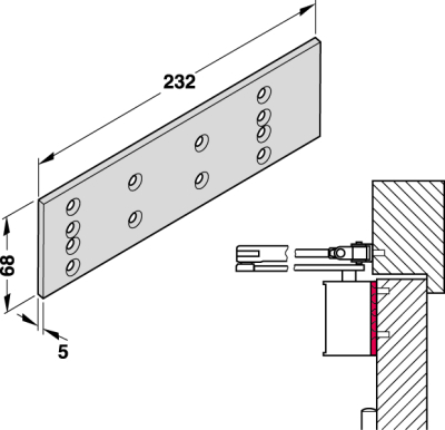 DORMA Montageplatte Schließer TS 72