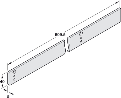 DORMA Montageplatte Gleitschiene silberfarbig