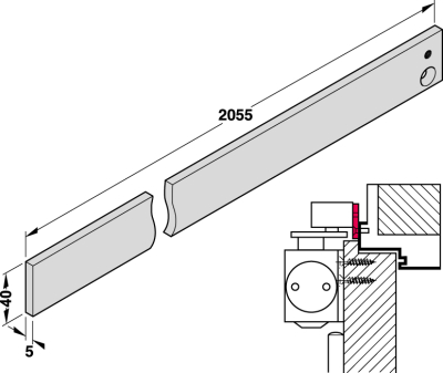 GEZE Montageplatte Gleitschiene TS 5000 R-ISM