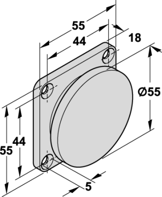 GEZE Haftgegenplatte Ø 55 mm mit Federung