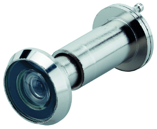 Türspion Messing verchromt mit Klappe