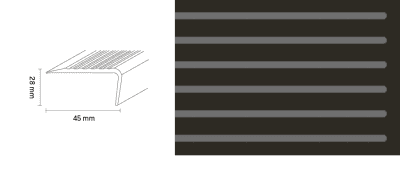 Döllken TKNG A45 0110 schwarz PVC-Treppenkante