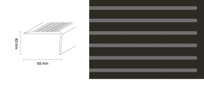 Döllken TKNG A65 0110 schwarz PVC-Treppenkante
