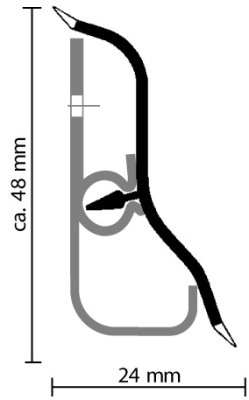 Grundprofil GP20 für SL48 + MD63  250 cm