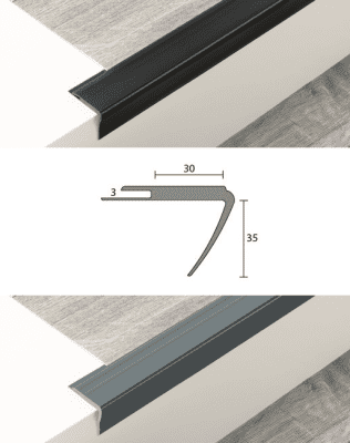 PVC-Treppenkante #19392 3mm Einschub