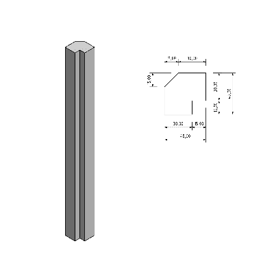 45x45mm Eckprofil nordam. Lärche