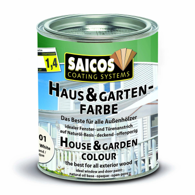 Saicos Haus-&amp; Garten-Farbe weiß deckend 2001