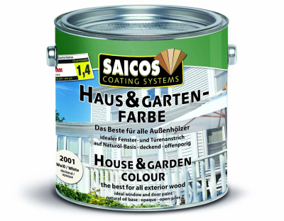 Saicos Haus-&amp; Garten-Farbe weiß deckend 2001
