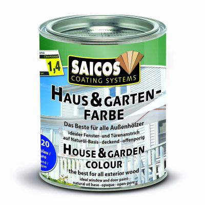 Saicos Haus-&amp; Garten-Farbe Azurblau deckend 2520