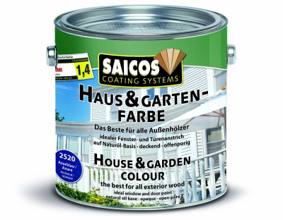 Saicos Haus-&amp; Garten-Farbe Azurblau deckend 2520