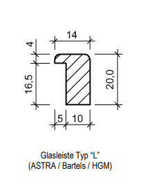 ASTRA Glasleistensatz CPL Eiche natur