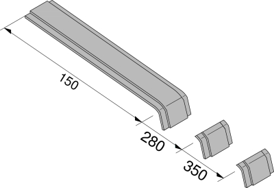 Flachteil zu RV 4/40 - 150 Für Fensterbank GS 40 /