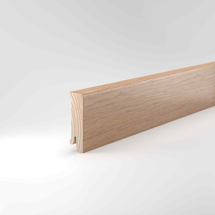 Fußleiste 16x60mm Eiche lackiert Furnierummantelt 2,50m #16.61.1 (0046) - Detail 1
