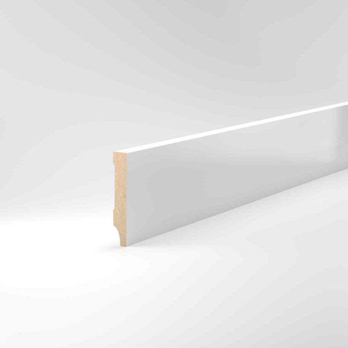 Fußleiste MDF 10x58mm mit weißer, lackierf. Folie ummantelt OK rechteckig 2,50m #721.1058 (0065) - Detail 1