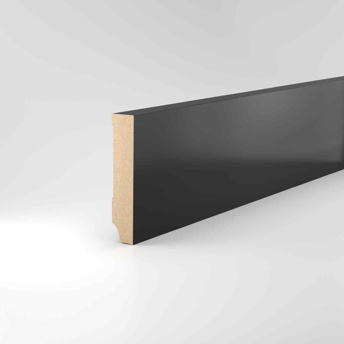 Fußleiste MDF 16x80mm mit Dekorfolie ummantelt, OK rechteckig Schwarz 2,50m 721.1680.39 (0073) - Detail 1