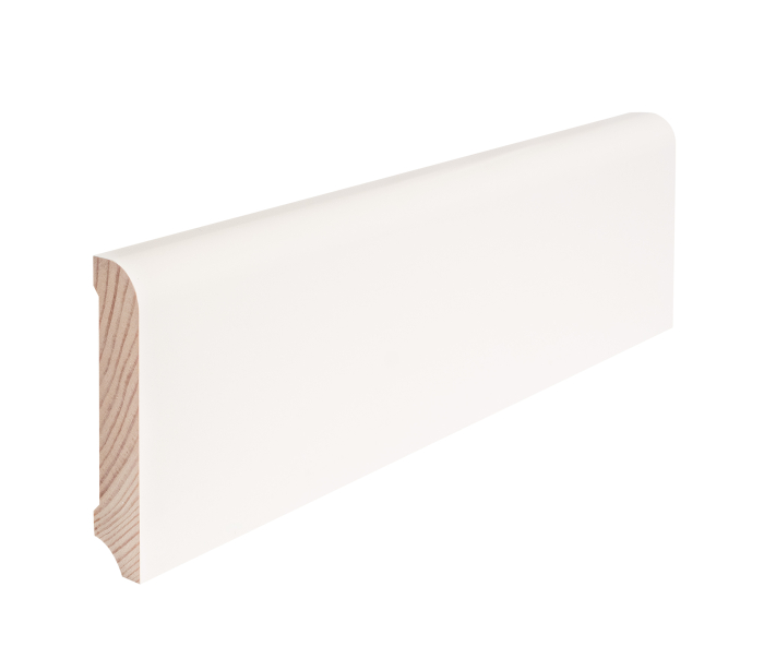 Fußleiste Weichholz 18x80mm abgerundet SB #606 RAL 9010 weiß 2,4m - Detail 1