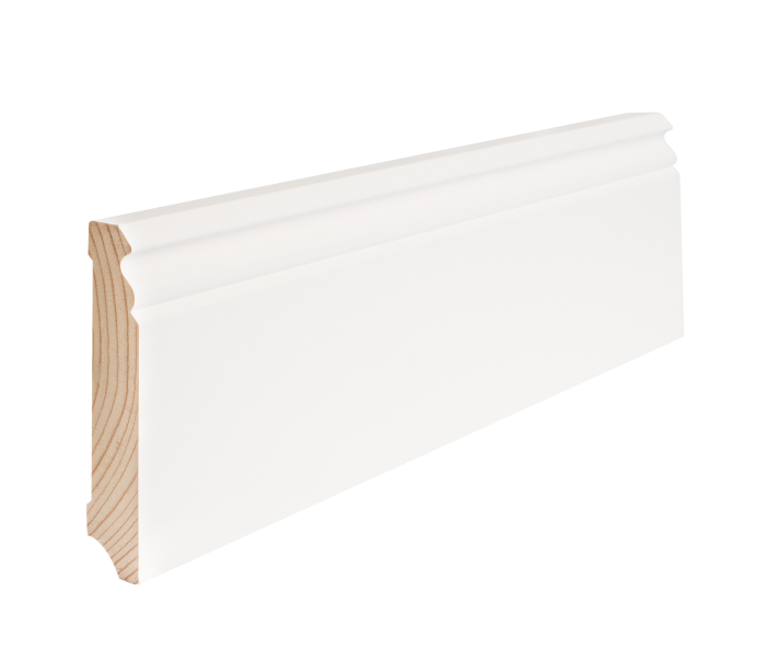 Fußleiste Weichholz 18x96mm profiliert #626 RAL 9010 weiß 2,4m - Detail 1