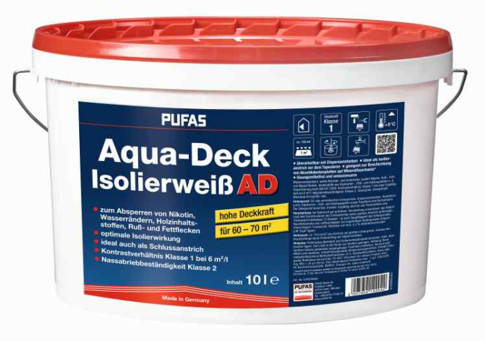 Pufas Aqua Deck Isolierweiss 10L pro Palette 40St. - Detail 1