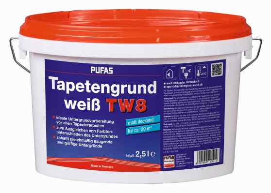 Pufas Tapetengrund,weiß pigmentiert  137  2,5 L pro Palette 110St. - Detail 1