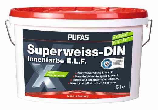 Pufas Farbe superweiss 185   5,0 L pro Palette 70St. - Detail 1