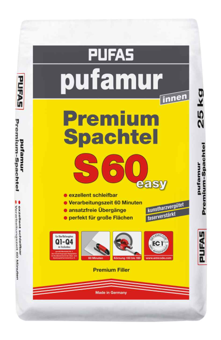 Pufas Pufamur Premium-Spachtel S60 easy 25kg pro Palette 32St. - Detail 1