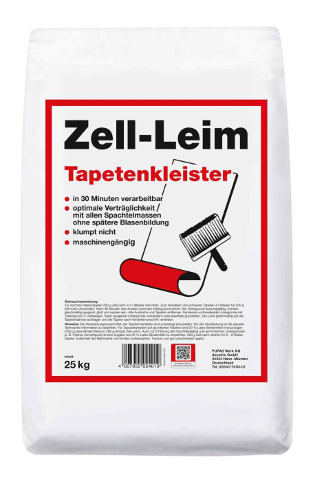 Pufas Zell-Leim Tapetenkleister 25 kg pro Palette 40St. - Detail 1
