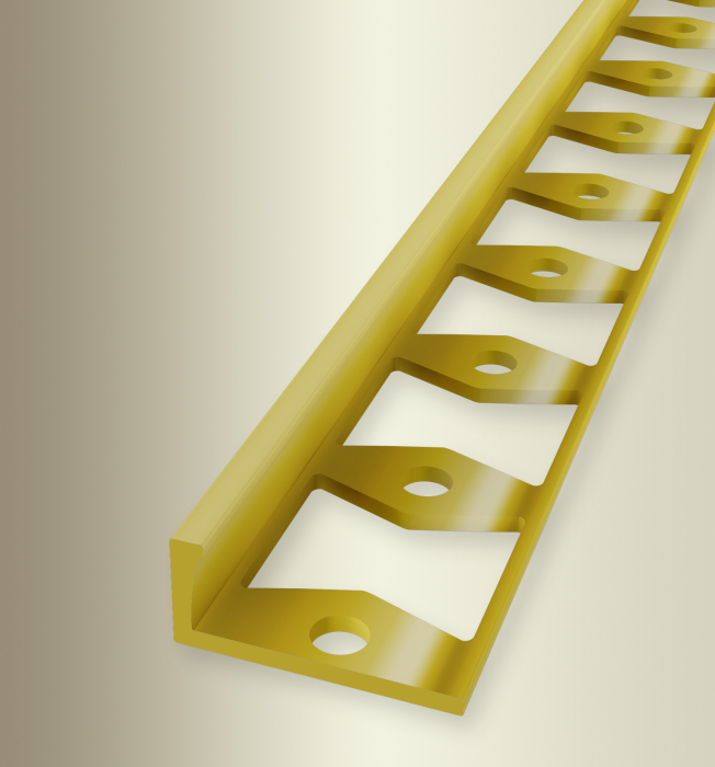Küberit Fliesen-Abschlussprofil h=10mm/11,5mm Typ 304 G Messing 250cm # 2 19 04 17 4 - Detail 1