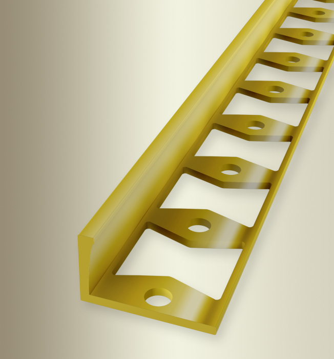Küberit Fliesen-Abschlussprofil h=15mm/16,5mm Typ 306 G Messing 250cm # 2 19 06 17 4 - Detail 1