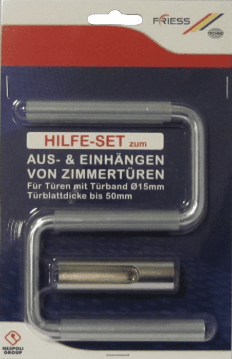 Hilfe-Set zum Ein-Aushängen von Zimmertüren für Türbänder 15mm / Türblattdicke bis 50mm - Detail 1