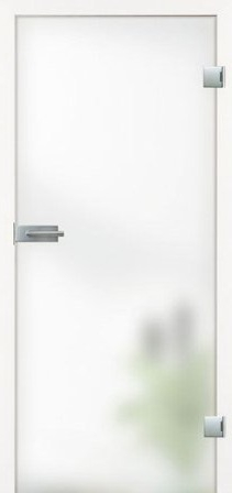 834x2.097 L&H Glasdrehtür ESG Studio/Office DIN RE Satinato Classic White - Strukturseite = Bandseite - Detail 1