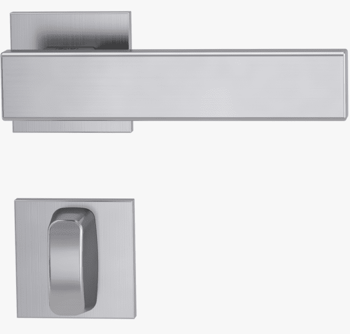 GRIFFWERK Rosettengrt. VAYA 200 Cubico WC Edelstahl matt,  8/8mm, TD 38-50mm, Rosette eckig - Detail 1