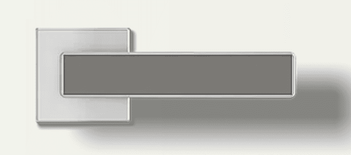 PRÜM Drückerset Quattra Inlay OS Edelstahl matt/Inlay CPL Staubgrau - Detail 1