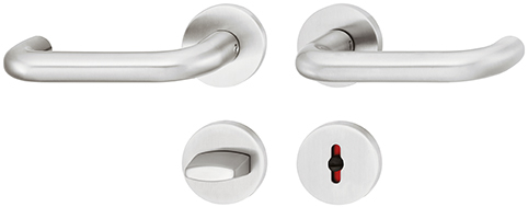 Rosettengarnitur FSB 121070 U-Form Edelst. matt WC ASL-Technik, 8/8 mm, Türdicke 39-58 mm, - Detail 1
