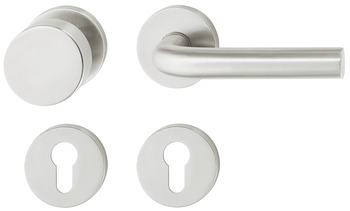 FS-Rosetten-WSG PDH4101 J-Form Edelstahl matt PZ 9 mm, Türdicke 37-52 mm, Drückerrosette 1-tlg. - Detail 1