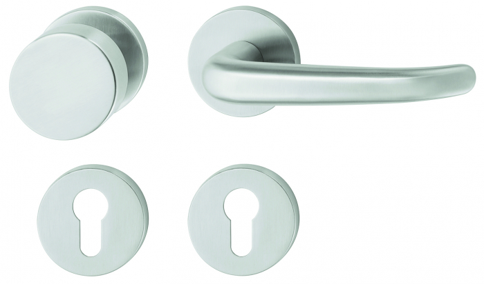 Rosetten-WSG PDH4104 C-Form Edelstahl matt PZ RE, 8 mm, Türdicke 37-52 mm, Drückerrosette 1-tlg. - Detail 1