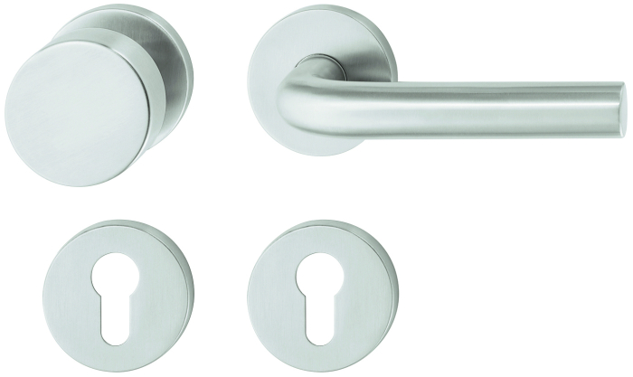 Rosetten-WSG PDH4101 J-Form Edelstahl matt PZ RE, 8 mm, Türdicke 37-52 mm, Drückerrosette 1-tlg. - Detail 1