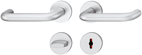 Rosettengarnitur FSB 121070 U-Form Aluminium F1 WC ASL-Technik, 8/8 mm, Türdicke 39-58 mm, - Detail 1