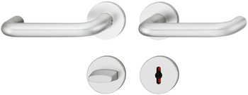 Rosettengarnitur FSB 721070 U-Form Aluminium F1 WC AGL3-Technik, 8/8 mm, Türdicke 39-48 mm, - Detail 1